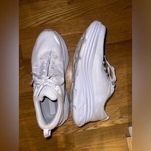 All White Hoka Bondi 8
